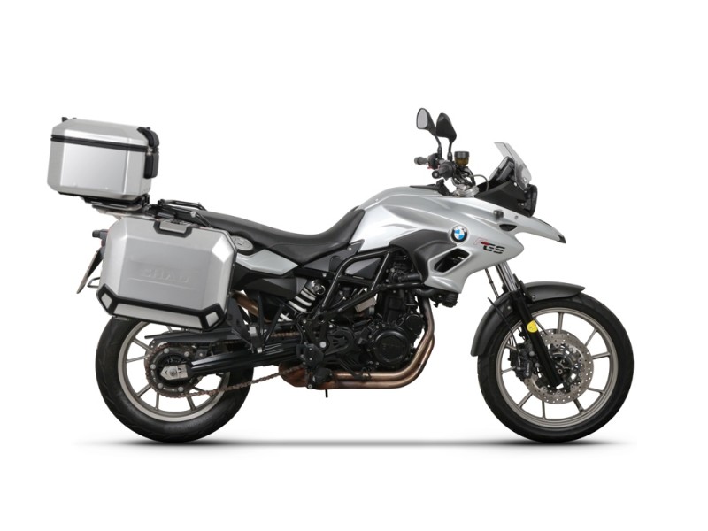 Complete set of aluminum cases SHAD TERRA, 55L topcase + 36L / 47L side cases, including mounting kit and plate SHAD BMW F 650 GS / F 700 GS/ F 800 GS (2008 - 2018)