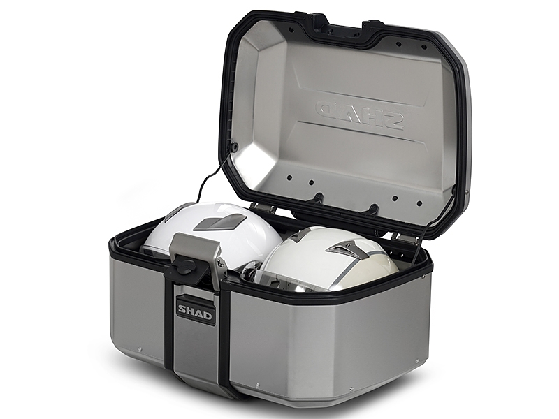 Complete set of aluminum cases SHAD TERRA, 55L topcase + 47L / 47L side cases, including mounting kit and plate SHAD Voge 500DS / 500DSX