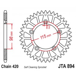 Foaie spate ALU JT JTA 894-46BLK 46T, 420 Negru Foaie spate ALU JT JTA 894-46BLK 46T, 420 Negru