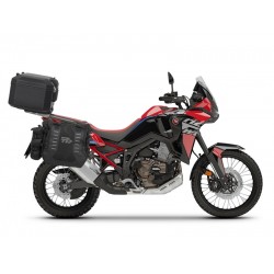 Complete set of SHAD TERRA TR40 adventure saddlebags and SHAD TERRA BLACK aluminium 37L topcase, including mounting kit SHAD HONDA CRF 1100 Africa Twin Complete set of SHAD TERRA TR40 adventure saddlebags and SHAD TERRA BLACK aluminium 37L topcase, including mounting kit SHAD HONDA CRF 1100 Africa Twin
