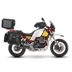 Complete set of SHAD TERRA TR40 adventure saddlebags and SHAD TERRA BLACK aluminium 55L topcase, including mounting kit SHAD MOTO GUZZI V 85 TT Complete set of SHAD TERRA TR40 adventure saddlebags and SHAD TERRA BLACK aluminium 55L topcase, including mounting kit SHAD MOTO GUZZI V 85 TT