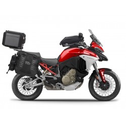 Complete set of SHAD TERRA TR40 adventure saddlebags and SHAD TERRA BLACK aluminium 55L topcase, including mounting kit SHAD Ducati Multistrada 1200 V4 Complete set of SHAD TERRA TR40 adventure saddlebags and SHAD TERRA BLACK aluminium 55L topcase, including mounting kit SHAD Ducati Multistrada 1200 V4