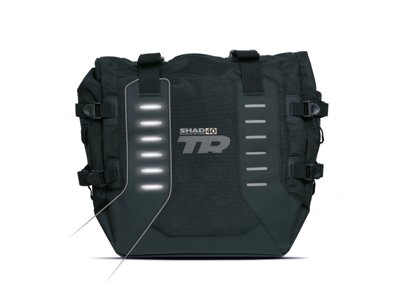 Complete set of SHAD TERRA TR40 adventure saddlebags and SHAD TERRA BLACK aluminium 55L topcase, including mounting kit SHAD Moto Morini X-Cape 649