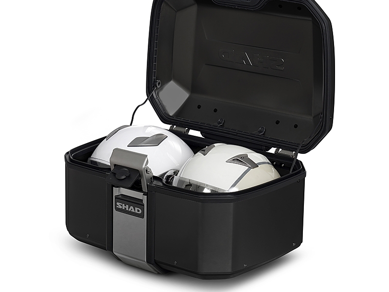 Complete set of SHAD TERRA TR40 adventure saddlebags and SHAD TERRA BLACK aluminium 55L topcase, including mounting kit SHAD Moto Morini X-Cape 649