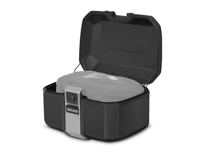 Complete set of SHAD TERRA TR40 adventure saddlebags and SHAD TERRA BLACK aluminium 55L topcase, including mounting kit SHAD CF Moto 800MT