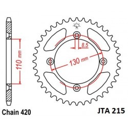 Foaie spate ALU JT JTA 215-56 56T, 420 Foaie spate ALU JT JTA 215-56 56T, 420