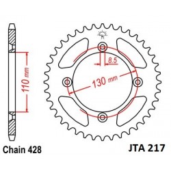 Foaie spate ALU JT JTA 217-56 56T, 428 Foaie spate ALU JT JTA 217-56 56T, 428