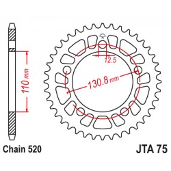 Foaie spate ALU JT JTA 75-42BLK 42T, 520 Negru Foaie spate ALU JT JTA 75-42BLK 42T, 520 Negru