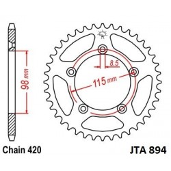 Foaie spate ALU JT JTA 894-50 50T, 420 Foaie spate ALU JT JTA 894-50 50T, 420