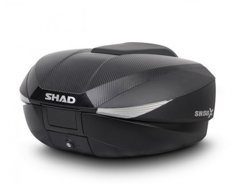 Top case SHAD SH58X D0B58206B Carbon (expandable concept) with PREMIUM lock and backrest