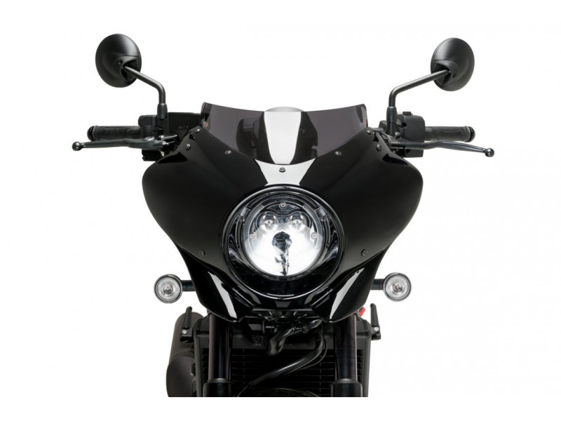 Semifairing PUIG MIRAGE 21460F dark smoke gloss black housing