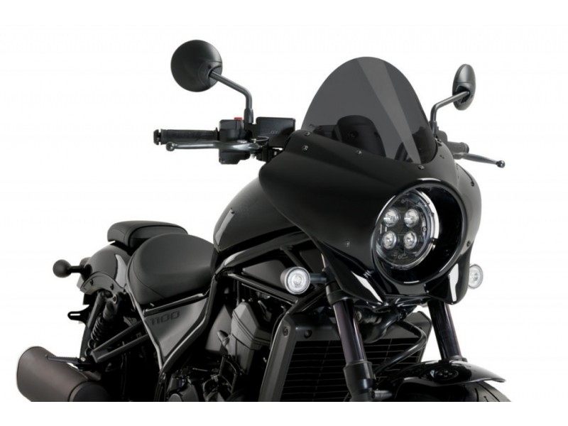 Semifairing PUIG MIRAGE 21461F dark smoke gloss black housing