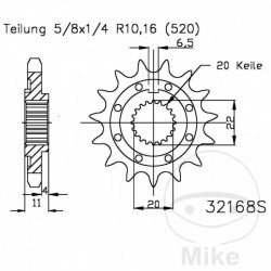 Pinion fata JMT racing (13T, 520) Pinion fata JMT racing (13T, 520)