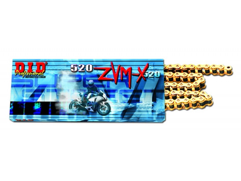 Lant ZVM-X series X-Ring D.I.D Chain 520ZVM-X 120 zale Gold/Gold Lant ZVM-X series X-Ring D.I.D Chain 520ZVM-X 120 zale Gold/Gold