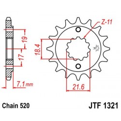 Pinion fata JT JTF 1321-14 14T, 520 Pinion fata JT JTF 1321-14 14T, 520
