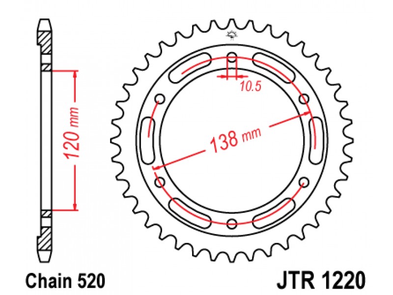 Foaie spate JT JTR 1220-38 38T, 520 Foaie spate JT JTR 1220-38 38T, 520