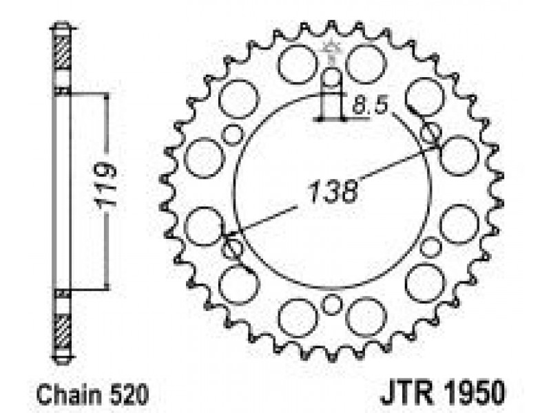 Foaie spate JT JTR 1950-48 48T, 520 Foaie spate JT JTR 1950-48 48T, 520