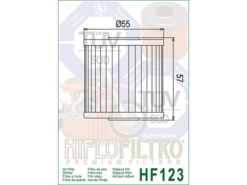 Filtru de ulei HIFLOFILTRO HF123 Filtru de ulei HIFLOFILTRO HF123