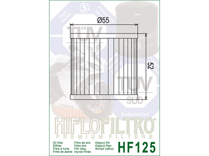 Filtru de ulei HIFLOFILTRO HF125 Filtru de ulei HIFLOFILTRO HF125