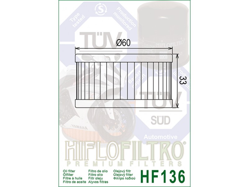 Filtru de ulei HIFLOFILTRO HF136 Filtru de ulei HIFLOFILTRO HF136