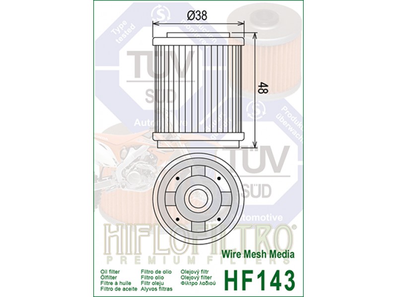 Filtru de ulei HIFLOFILTRO HF143 Filtru de ulei HIFLOFILTRO HF143