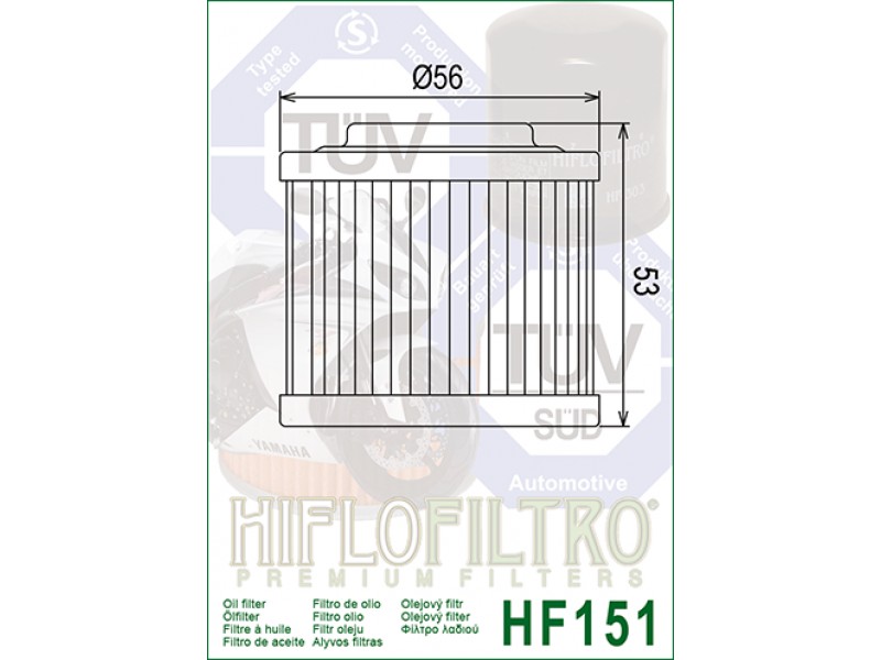 Filtru de ulei HIFLOFILTRO HF151 Filtru de ulei HIFLOFILTRO HF151