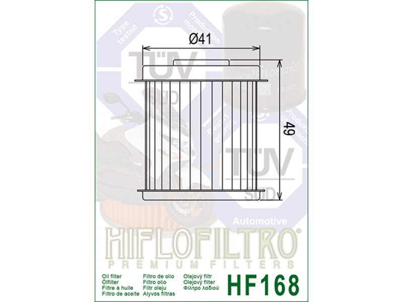 Filtru de ulei HIFLOFILTRO HF168 Filtru de ulei HIFLOFILTRO HF168