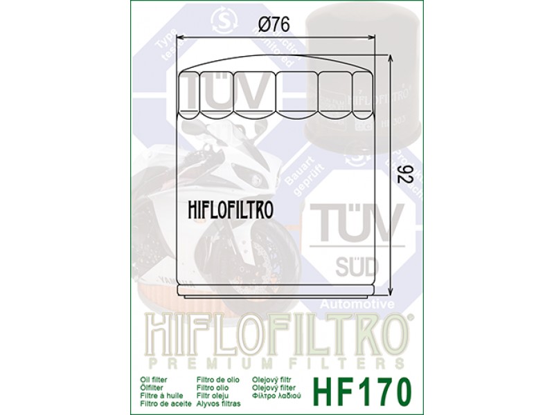 Filtru de ulei HIFLOFILTRO HF170B Negru