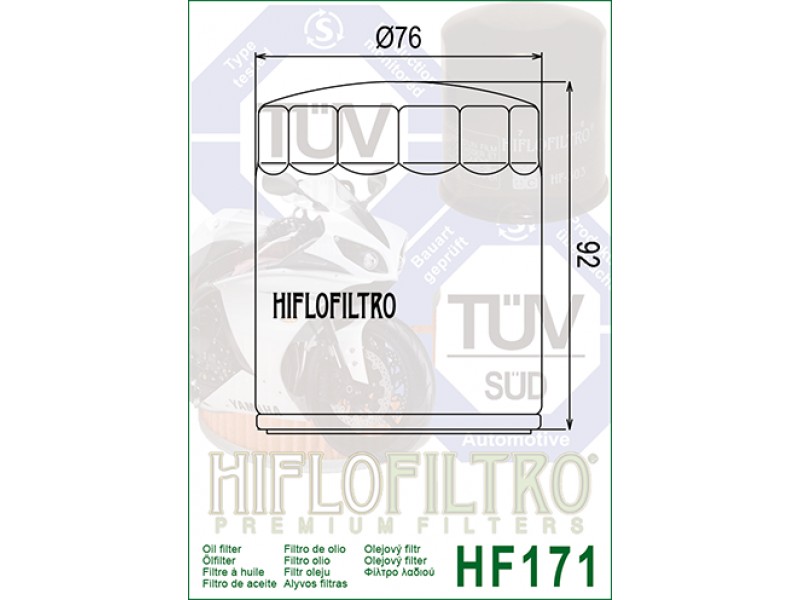 Filtru de ulei HIFLOFILTRO HF171C Cromat Filtru de ulei HIFLOFILTRO HF171C Cromat