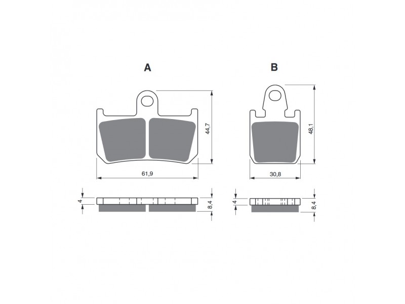 Placute de frana GOLDFREN 246 AD (1 set = 2pcs small, 2pcs large) Placute de frana GOLDFREN 246 AD (1 set = 2pcs small, 2pcs large)
