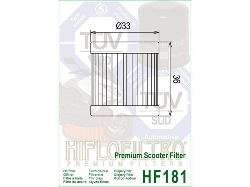 Filtru de ulei HIFLOFILTRO HF181 Filtru de ulei HIFLOFILTRO HF181