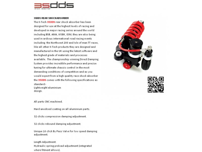 Rear Monoshock K-TECH DDS 245-013-250/010 LITE Rear Monoshock K-TECH DDS 245-013-250/010 LITE
