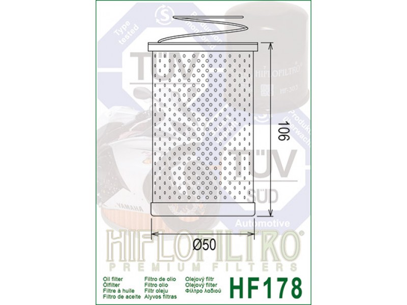 Filtru de ulei HIFLOFILTRO HF178 Filtru de ulei HIFLOFILTRO HF178