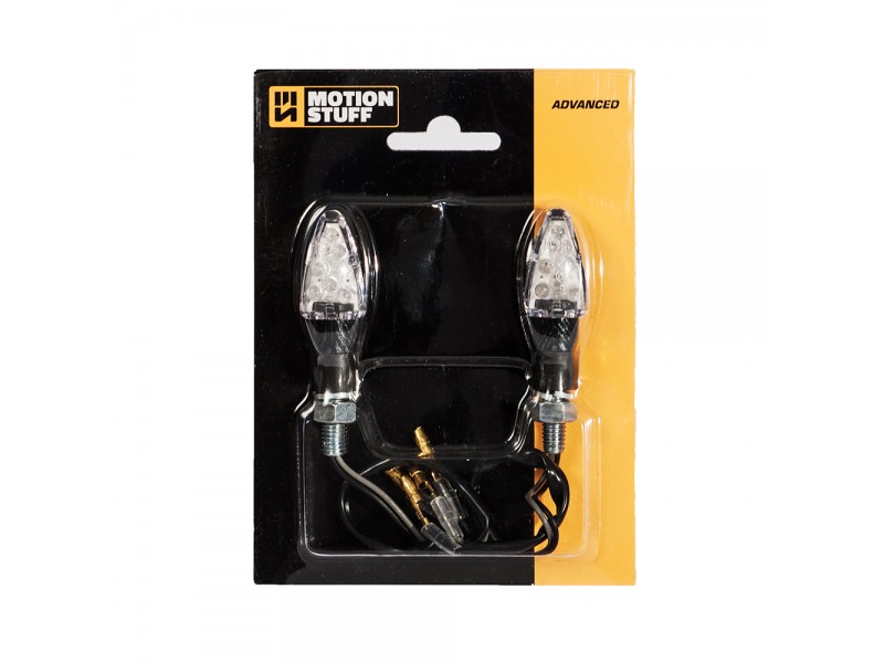 Semnale LED (2 buc) MOTION STUFF carbon housing clear lens Semnale LED (2 buc) MOTION STUFF carbon housing clear lens