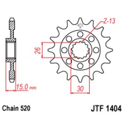 Pinion fata JT JTF 1404-17 17T, 520 Pinion fata JT JTF 1404-17 17T, 520