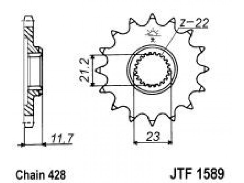 Pinion fata JT JTF 1589-19 19T, 428 Pinion fata JT JTF 1589-19 19T, 428