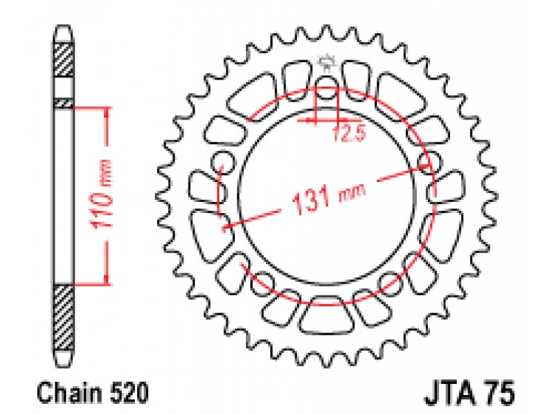 Foaie spate ALU JT JTA 75-40 40T, 520