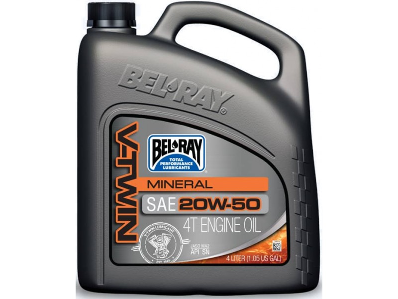 Ulei de motor Bel-Ray V-TWIN MINERAL 20W-50 4 l Ulei de motor Bel-Ray V-TWIN MINERAL 20W-50 4 l