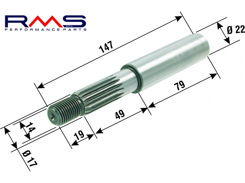 Rear wheel shaft kit RMS 100240050