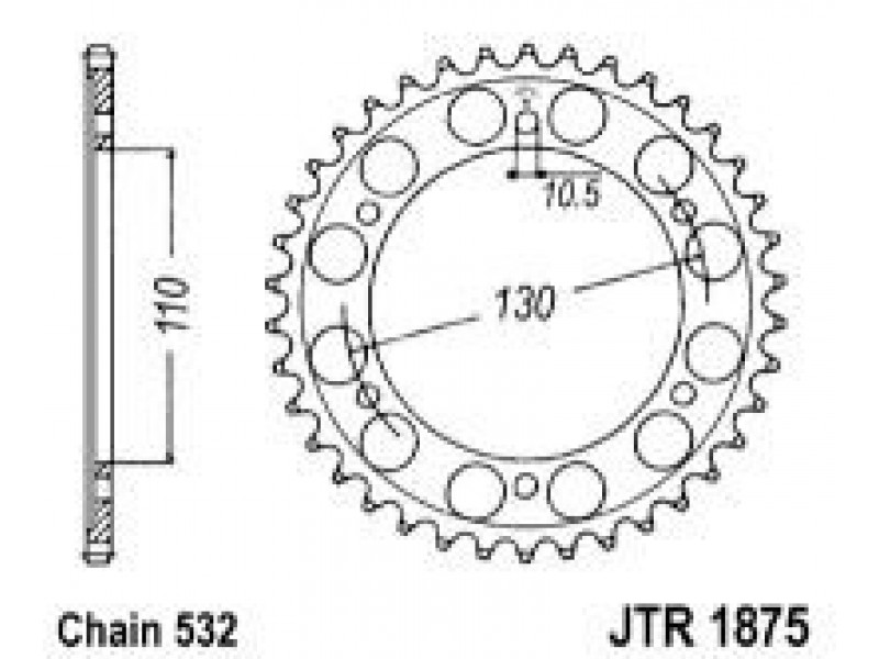 Foaie spate JT JTR 1875-48 48T, 532 Foaie spate JT JTR 1875-48 48T, 532