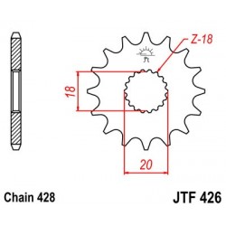 Pinion fata JT JTF 426-15 15T, 428 Pinion fata JT JTF 426-15 15T, 428