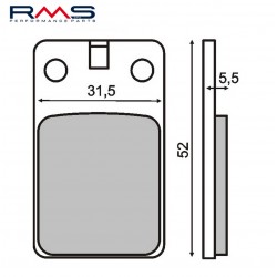 Placute de frana RMS 225100030 organic Placute de frana RMS 225100030 organic