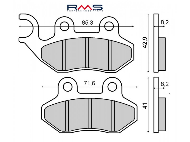 Placute de frana RMS 225102750 organic