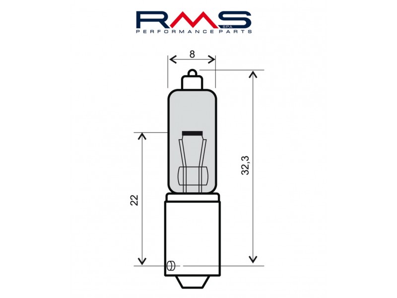 Bec RMS 246510015 12V 21W, 90° 10 pcs Alb Bec RMS 246510015 12V 21W, 90° 10 pcs Alb