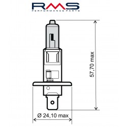 Bec RMS 246510035 12V 55W, H1 Alb Bec RMS 246510035 12V 55W, H1 Alb