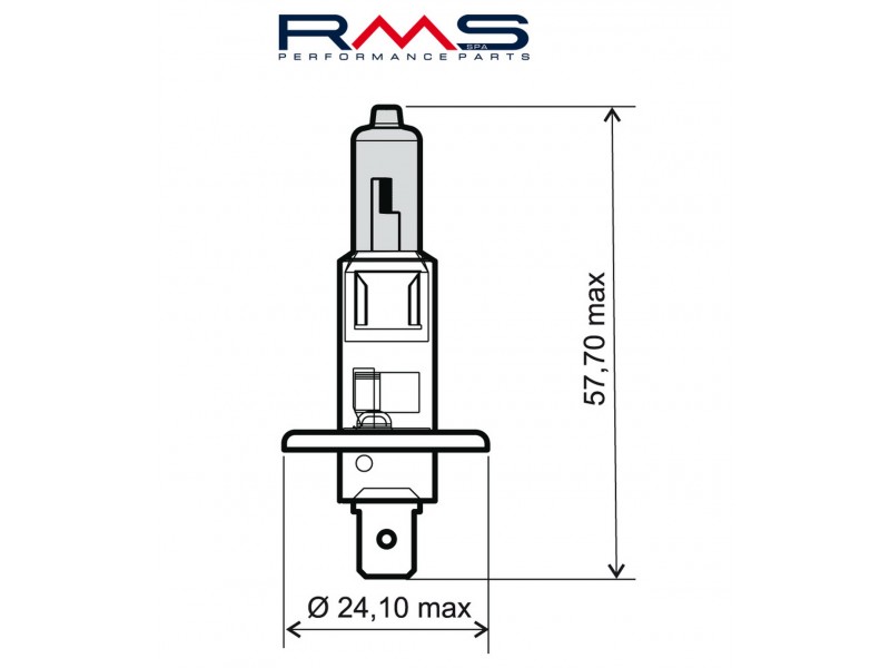Bec RMS 246510035 12V 55W, H1 Alb Bec RMS 246510035 12V 55W, H1 Alb