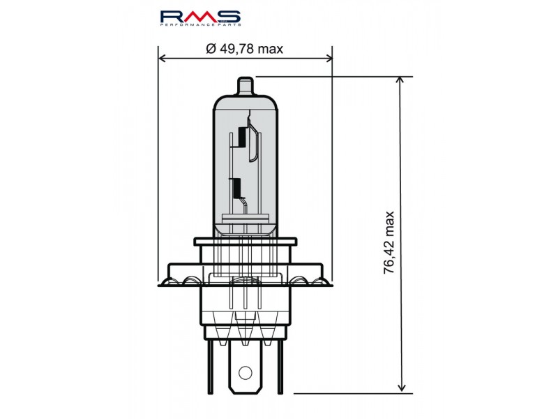 Lamp RMS 246510050 H4 12V 60/55W