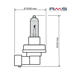 Bec RMS 246510070 12V 35W, H8 Albastru Bec RMS 246510070 12V 35W, H8 Albastru