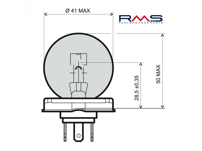 Bec RMS 246510105 12V 45/40W, P45T Alb