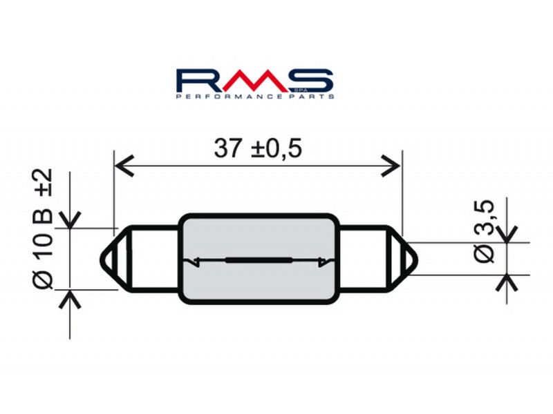 Bec RMS 246510175 12V 5W, T11X39 S8.5 Alb Bec RMS 246510175 12V 5W, T11X39 S8.5 Alb